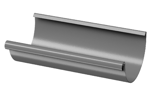 Желоб полукруглый D125 3 м Döcke STAL PREMIUM Графит, (RAL 7024) купить в Обнинске