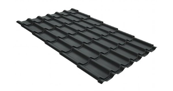 Металлочерепица классик GL 0,5 GreenCoat Pural Matt RR 23 темно-серый (RAL 7024 мокрый асфальт) купить в Обнинске