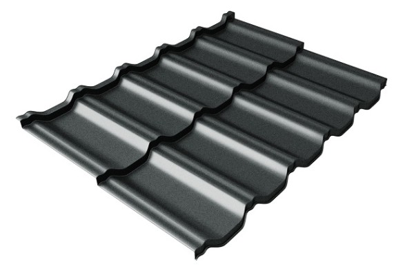 Металлочерепица модульная Квинта Uno Grand Line c 3D резом 0,5 GreenСoat Pural Matt RR2Н3 (RAL 7016 антрацитово-серый) купить в Обнинске