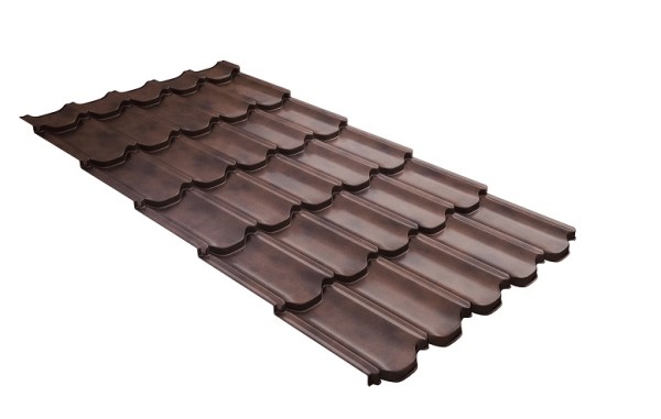 Металлочерепица квинта плюс с  3D резом 0,45 Safari Twincolor Brown купить в Обнинске