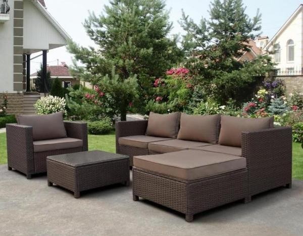 Комплект мебели AFINA плетеной из иск. ротанга YR821A Brown/Beige купить в Обнинске