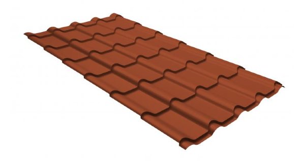 Металлочерепица камея GL 0,5 GreenCoat Pural RR 750 кирпично-красный (RAL 8004 терракота) купить в Обнинске