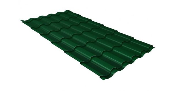Металлочерепица кредо 0,5 Satin RAL 6005 зеленый мох купить в Обнинске