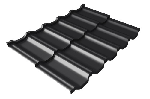Металлочерепица модульная Квинта Uno Grand Line c 3D резом 0,5 Quarzit lite RAL 9005 черный купить в Обнинске