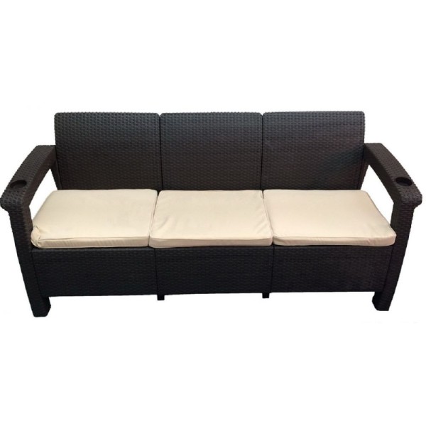 Трёхместный диван  Yalta Sofa 3 Seat венге купить в Обнинске
