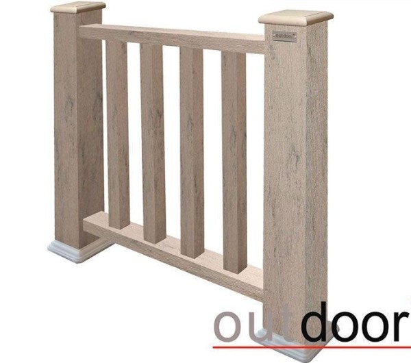 Ограждение из ДПК Outdoor Классик 3D STORM серый микс купить в Обнинске