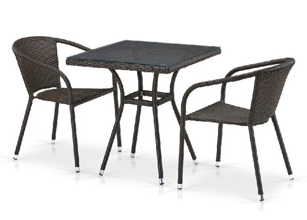 Комплект плетеной мебели AFINA из иск. ротанга T282BNT/Y137C-W53 Brown 2Pcs купить в Обнинске