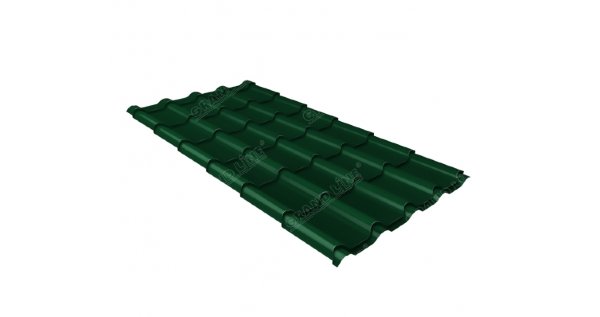 Металлочерепица камея 0,5 Satin RAL 6005 зеленый мох купить в Обнинске
