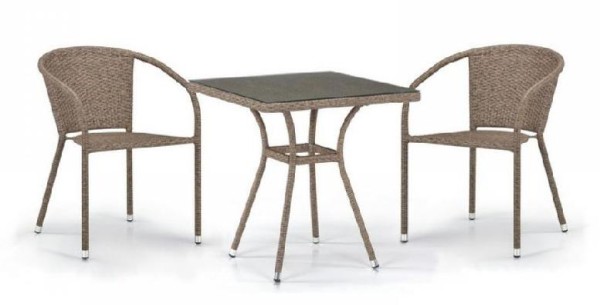 Комплект плетеной мебели AFINA из иск. ротанга T282BNT/Y137C-W56 Light Brown 2Pcs купить в Обнинске
