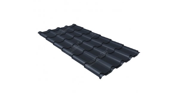Металлочерепица камея 0,5 Satin RAL 7024 мокрый асфальт купить в Обнинске