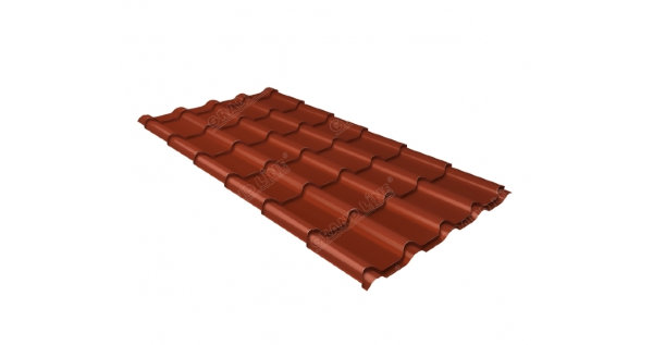 Металлочерепица камея 0,5 Satin RAL 8004 терракота купить в Обнинске