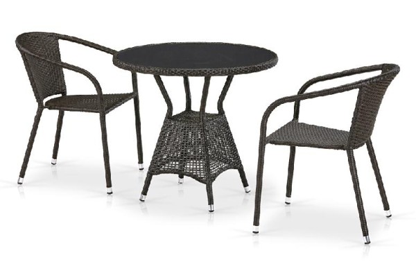 Комплект плетеной мебели AFINA из иск. ротанга T707ANS/Y137C-W53 Brown 2Pcs купить в Обнинске
