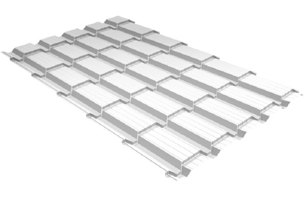 Металлочерепица GL квадро профи 0,5 Satin RAL 9003 сигнальный белый купить в Обнинске