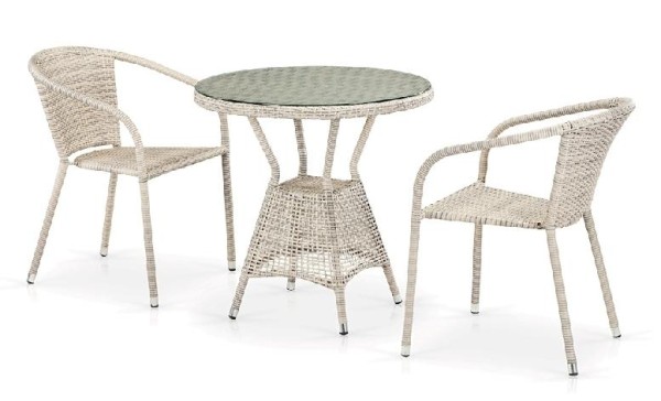 Комплект плетеной мебели AFINA из иск. ротанга T705ANT/Y137C-W85 Latte 2Pcs купить в Обнинске