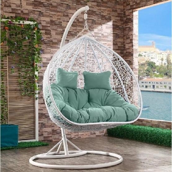 Кресло Подвесное из искусственного ротанга AFM-109A White/Green купить в Обнинске