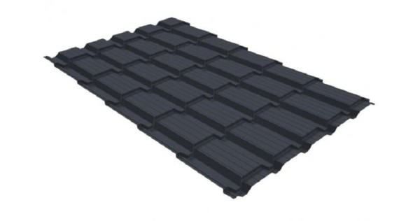 Металлочерепица GL квадро профи 0,5 GreenCoat Pural RR 23 темно-серый (RAL 7024) мокрый асфальт купить в Обнинске