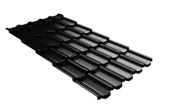 Металлочерепица квинта плюс с 3D резом 0,5 Satin RAL 9005 черный купить в Обнинске