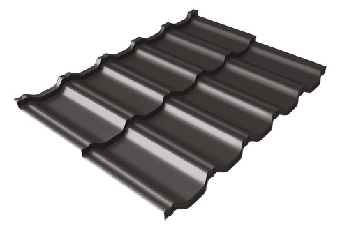 Металлочерепица модульная Квинта Uno Grand Line c 3D резом 0,5 Satin RR 32 темно-коричневый купить в Обнинске