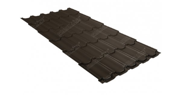 Металлочерепица квинта плюс 0,5 GreenCoat Pural Matt RR 32 темно-коричневый (RAL 8019 серо-коричневый) купить в Обнинске