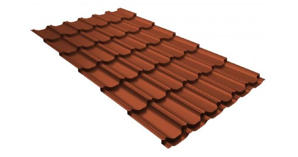 Металлочерепица квинта плюс 0,5 GreenCoat Pural RR 750 кирпично-красный (RAL 8004 терракота) купить в Обнинске